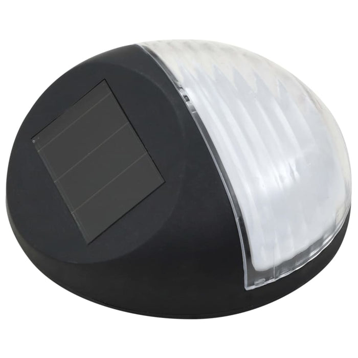 Outdoor Solar Wall Lamps Led 12 Pcs Round Black Aaaix