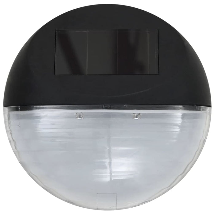 Outdoor Solar Wall Lamps Led 12 Pcs Round Black Aaaix