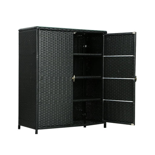 Outdoor Storage Cabinet Box Garage Wicker Shelf Chest