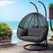 Outdoor Egg Swing Chair Hanging Pod Wicker Cushion 2 Person