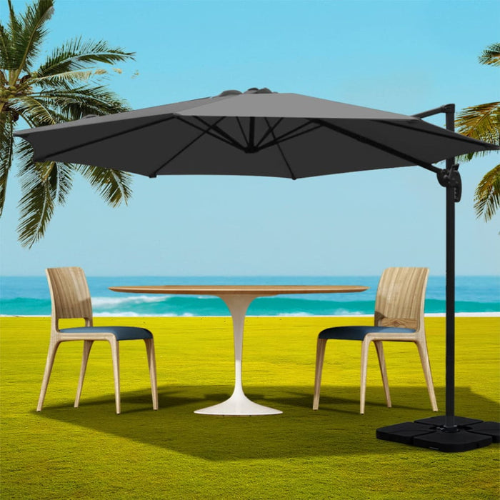 Outdoor Umbrella 3m Base Cantilever Beach Stand Sun Roma