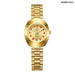 Oval Golden Stainless Steel Quartz Watch Women Men Casual