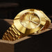 Oval Golden Stainless Steel Quartz Watch Women Men Casual