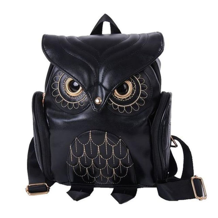 Owl Print Pu Backpack For Women