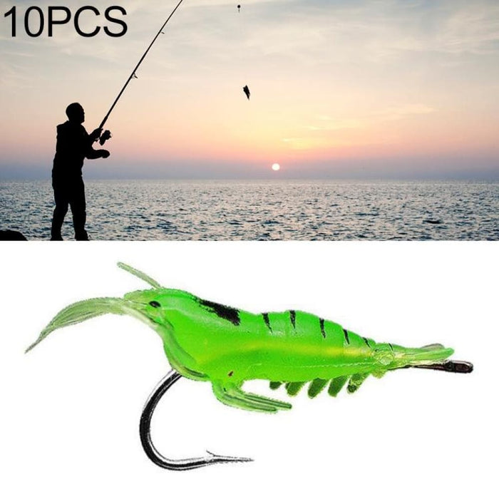 Pack Of 10 4cm Soft Shrimp Bait Lures With Hook