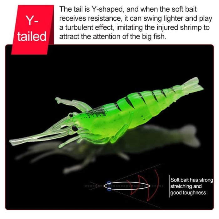 Pack Of 10 4cm Soft Shrimp Bait Lures With Hook