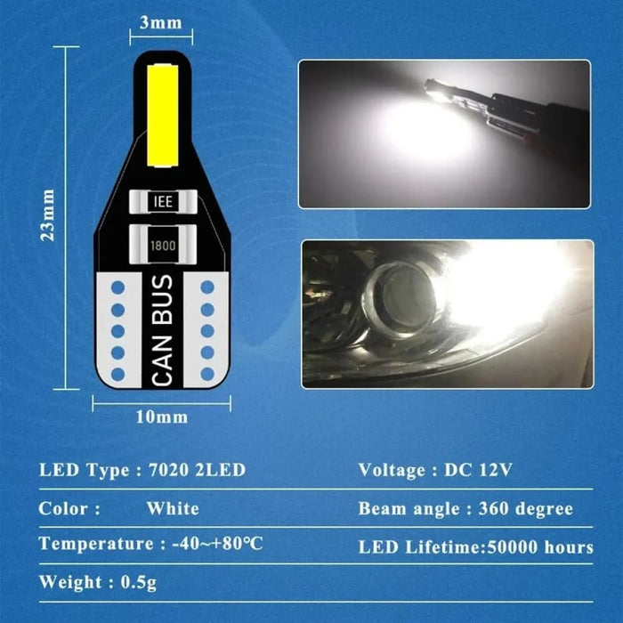 Pack Of 10 T10 Led Canbus Bulb For Car Interior Lights