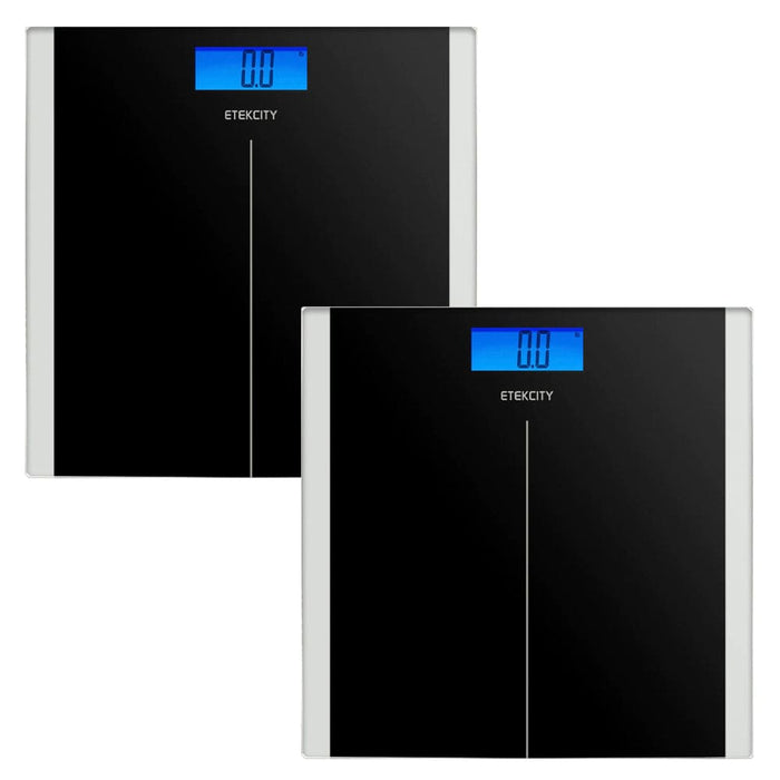 Pack Of 2 Black Digital Bathroom Scale