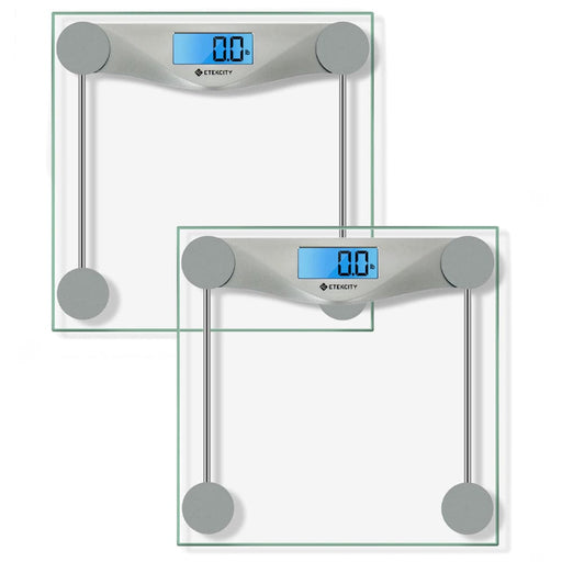 Pack Of 2 Silver Digital Bathroom Scale