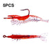 Pack Of 5 6cm 3g Soft Shrimp Lures For Sea Bass