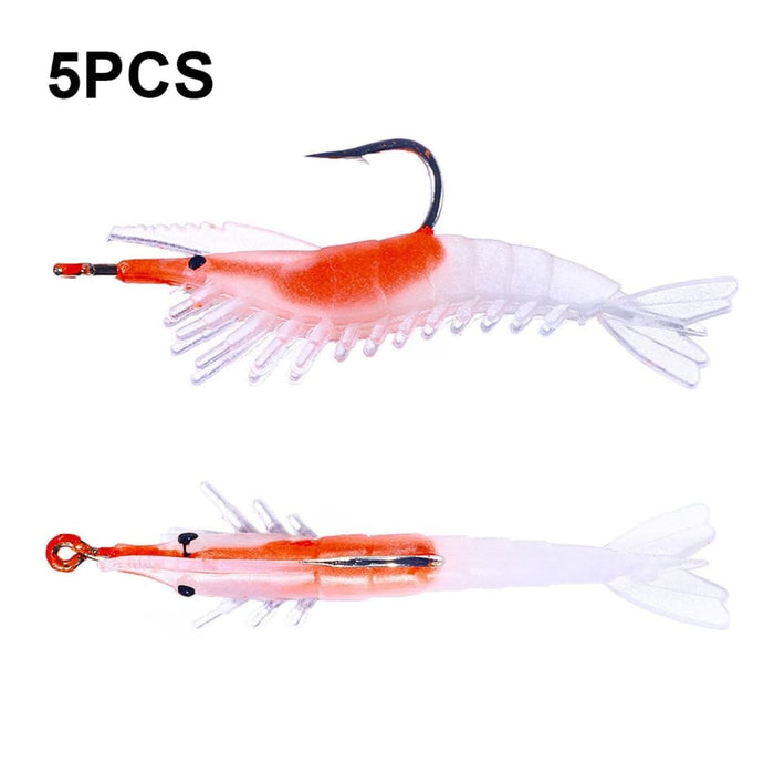 Pack Of 5 6cm 3g Soft Shrimp Lures For Sea Bass