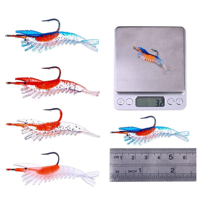 Pack Of 5 6cm 3g Soft Shrimp Lures For Sea Bass