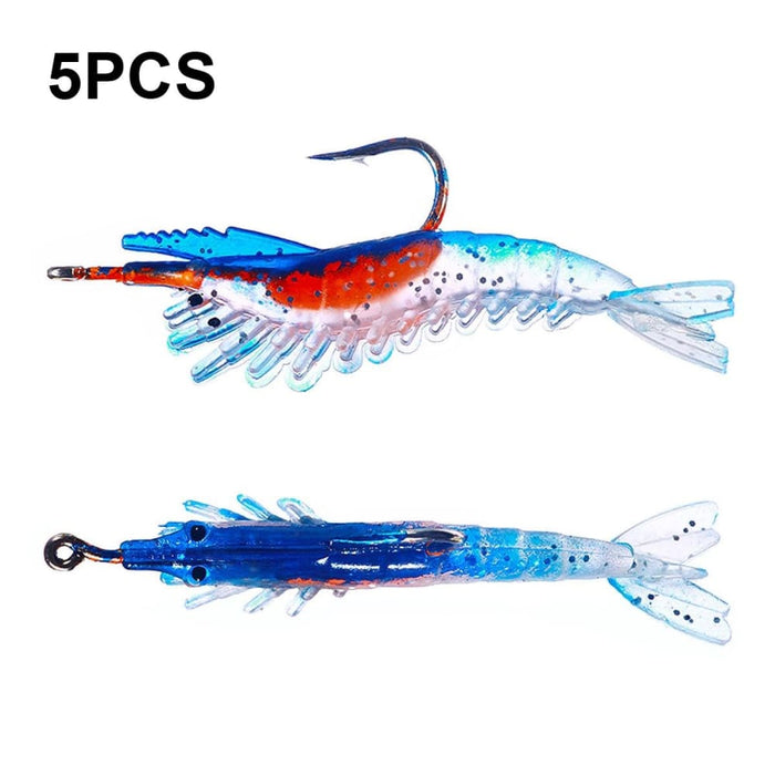 Pack Of 5 6cm 3g Soft Shrimp Lures For Sea Bass