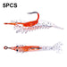 Pack Of 5 6cm 3g Soft Shrimp Lures For Sea Bass