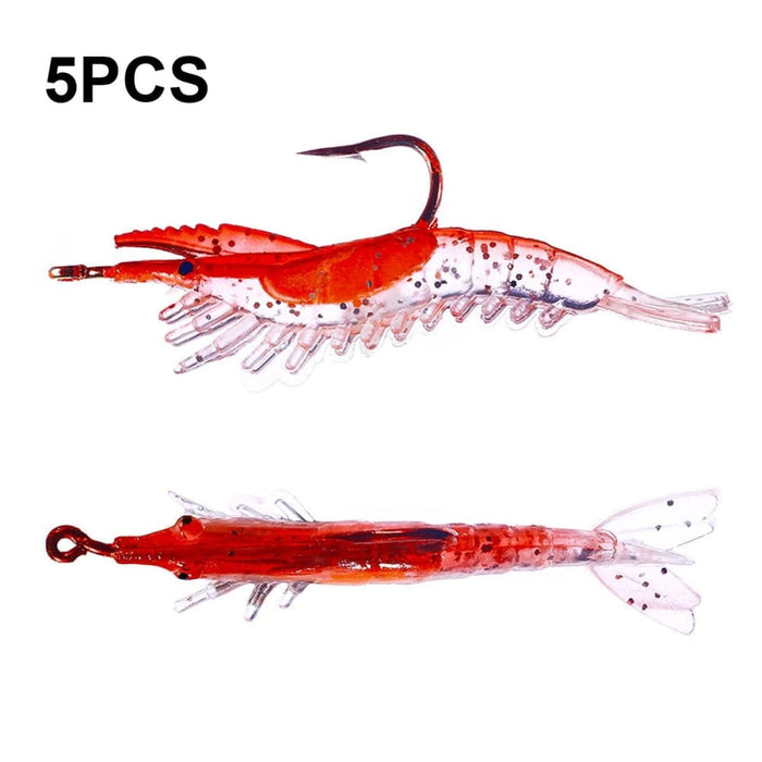 Pack Of 5 6cm 3g Soft Shrimp Lures For Sea Bass