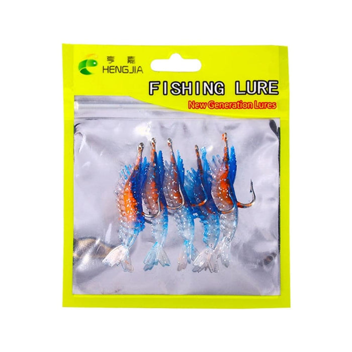 Pack Of 5 6cm 3g Soft Shrimp Lures For Sea Bass