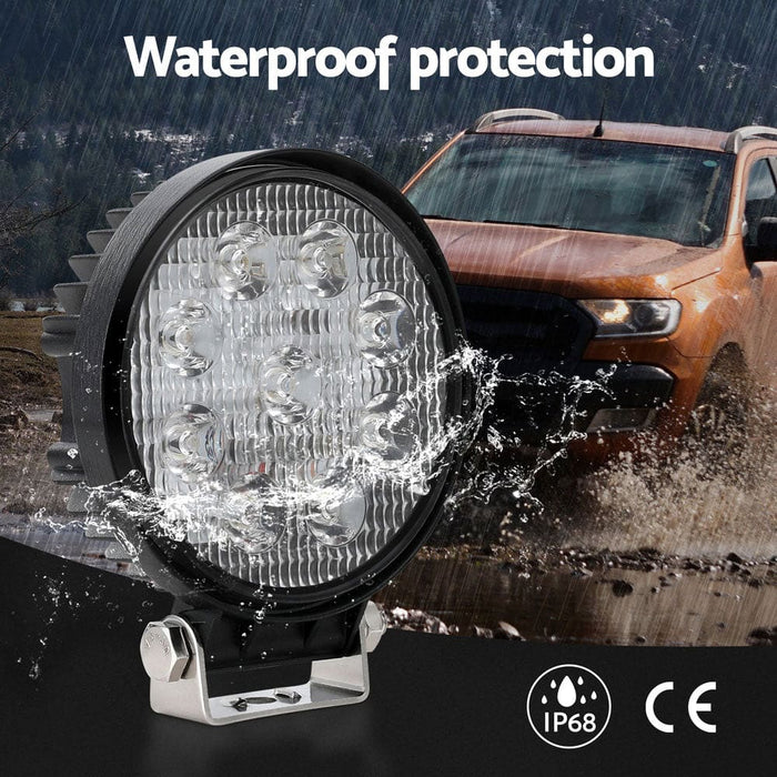 Pair Led Driving Lights 4.5 Inch Flood Spot Car Truck Suv