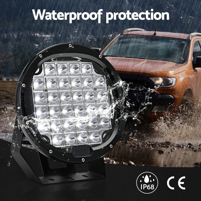 Pair Led Driving Lights 9 Inch Flood Spot Car Truck Suv 12v