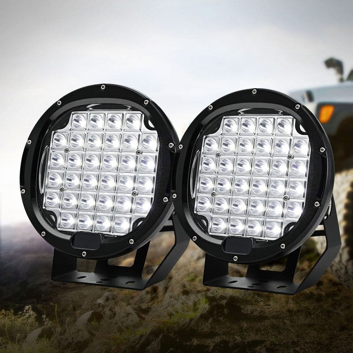 Pair Led Driving Lights 9 Inch Flood Spot Car Truck Suv 12v