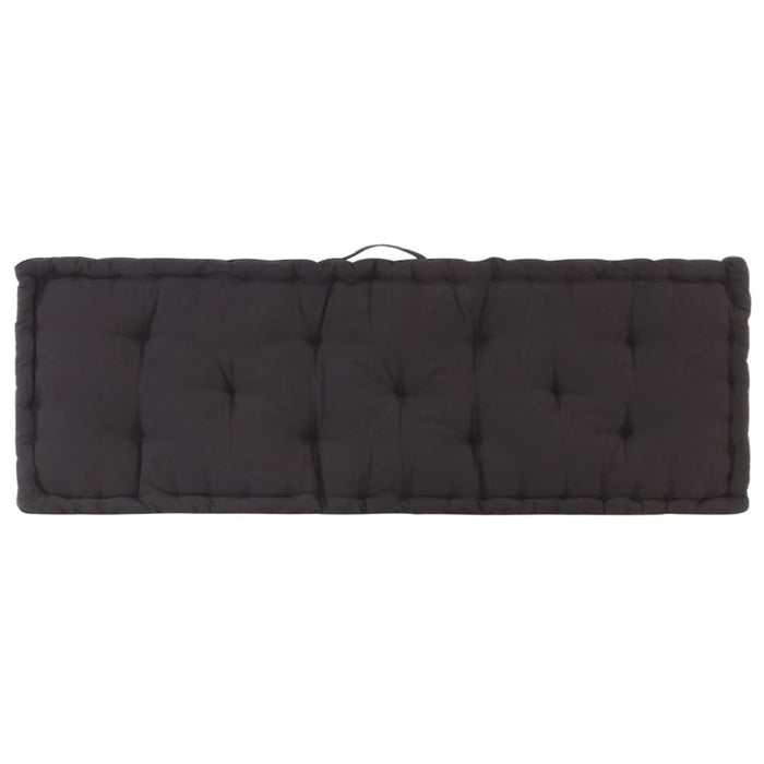 Pallet Floor Cushion Cotton 120x40x7 Cm Black Anlit