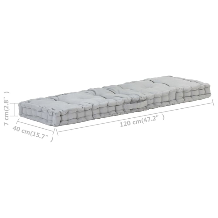 Pallet Floor Cushion Cotton 120x40x7 Cm Grey Anlii