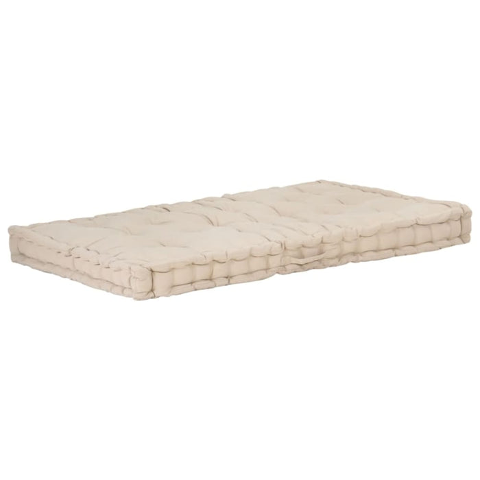 Pallet Floor Cushion Cotton 120x80x10 Cm Beige Anlnb