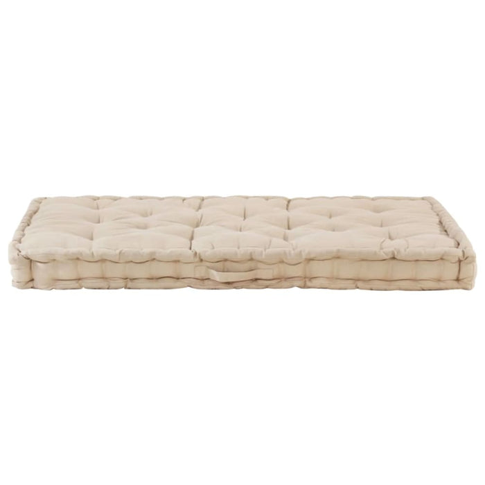 Pallet Floor Cushion Cotton 120x80x10 Cm Beige Anlnb