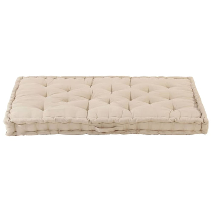 Pallet Floor Cushion Cotton 120x80x10 Cm Beige Anlnb