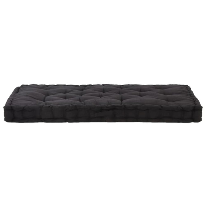 Pallet Floor Cushion Cotton 120x80x10 Cm Black Anlia