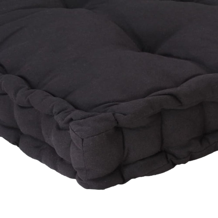 Pallet Floor Cushion Cotton 120x80x10 Cm Black Anlia