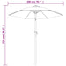 Parasol Black 200x211 Cm Aluminium Aixob