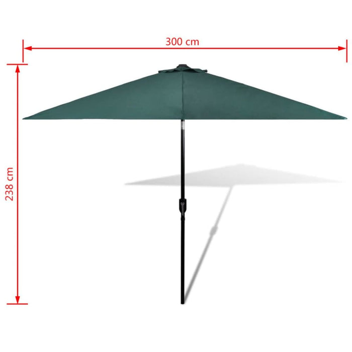 Parasol Green 3m Steel Pole Abilk