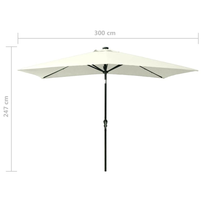 Parasol With Leds And Steel Pole Sand 2x3 m Totini