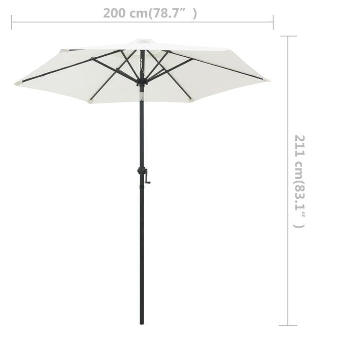 Parasol Sand White 200x211 Cm Aluminium Aixba