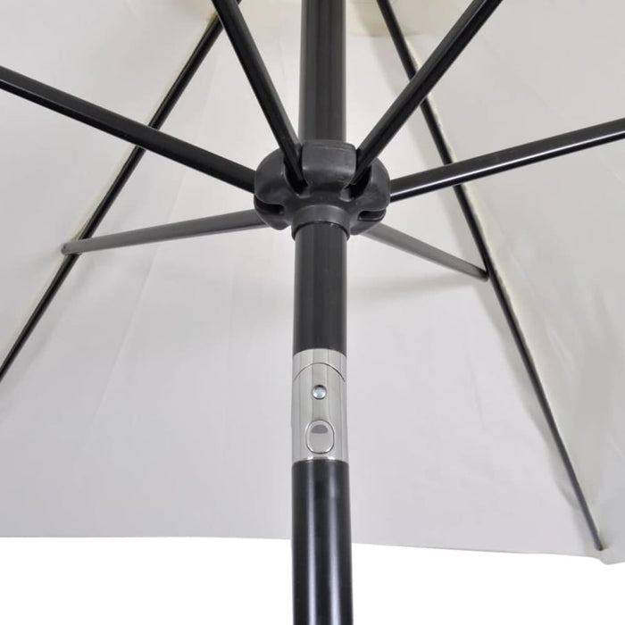 Parasol Sand White 3m Steel Pole Abiib