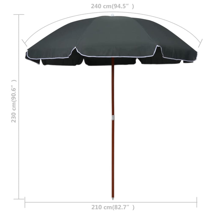 Parasol With Steel Pole 240 Cm Anthracite Ainbp