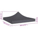 Party Tent Roof 2x2 m Anthracite 270 G/m² Topttn