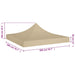 Party Tent Roof 2x2 m Beige 270 G/m² Toptab