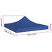 Party Tent Roof 2x2 m Blue 270 G/m² Toptti