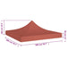 Party Tent Roof 2x2 m Terracotta 270 G/m² Toptal