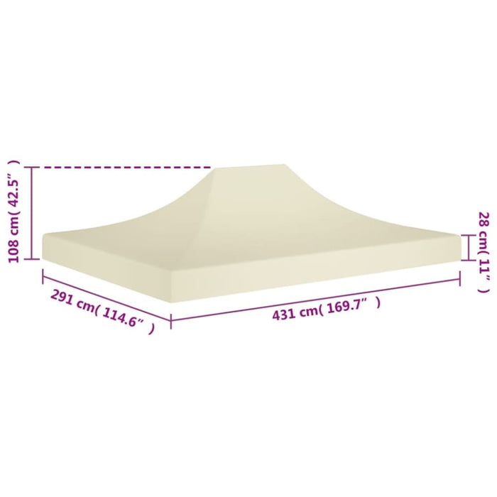 Party Tent Roof 4.5x3 m Cream 270 G/m² Toptlx