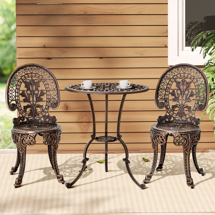 3pc Patio Furniture Outdoor Bistro Set Dining Chairs