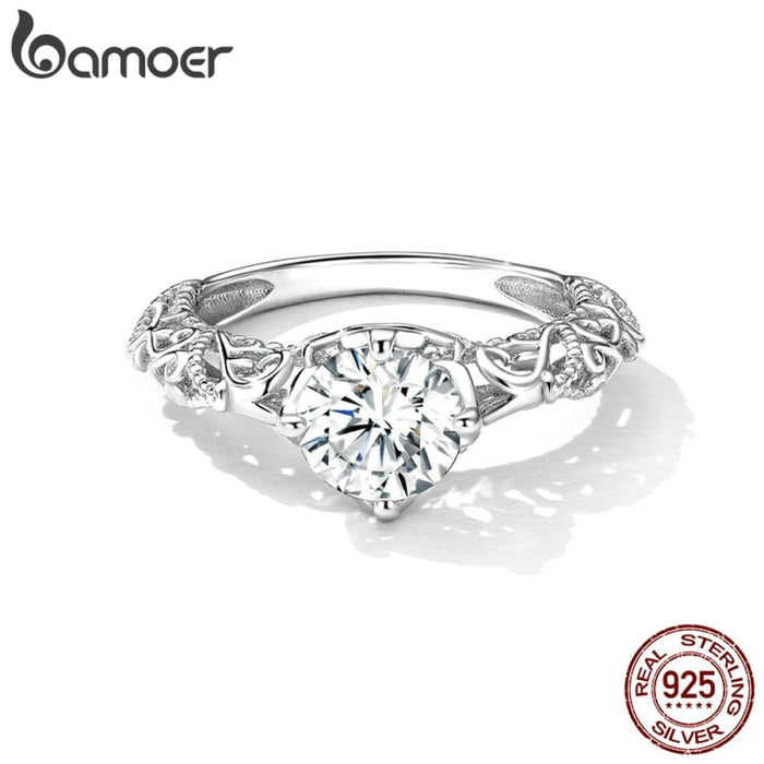 Pattern 925 Sterling Silver Luxury Gemstone Ring For Women