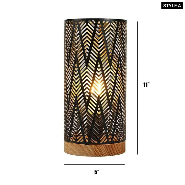 Fan Pattern Hollow Warm Light Table Lamps For Wedding Home