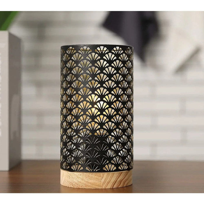 Fan Pattern Hollow Warm Light Table Lamps For Wedding Home