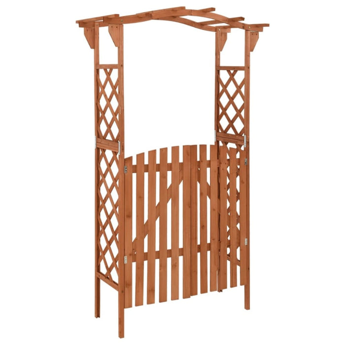 Pergola With Gate 116x40x204 Cm Solid Firwood Toltnk