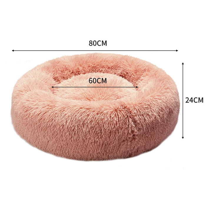 Pet Bed Cat Dog Donut Nest Calming Kennel Cave Deep