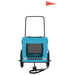 Pet Bike Trailer Blue and Black Oxford Fabric Iron Ktkal