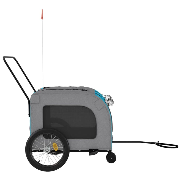 Pet Bike Trailer Blue and Grey Oxford Fabric Iron Ktnlx