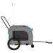 Pet Bike Trailer Blue and Grey Oxford Fabric Iron Ktnlx